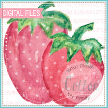 Load image into Gallery viewer, 2 STRAWBERRIES WATERCOLOR ART