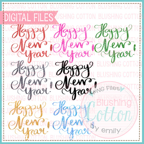 HAPPY NEW YEAR WORDING IN GLITTER WATERCOLOR DESIGN BCEH