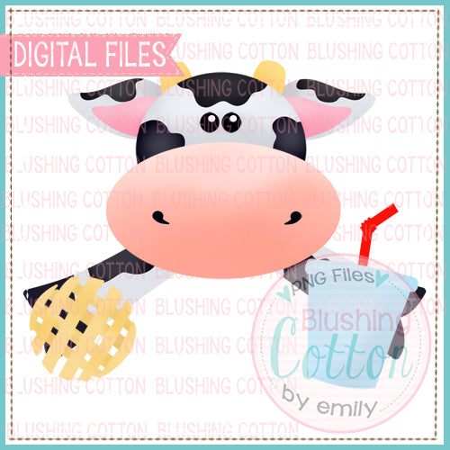 FAST FOOD COW WATERCOLOR DESIGN BCEH