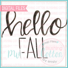 Load image into Gallery viewer, HELLO FALL (BLACK ONLY) WATERCOLOR ART PNG