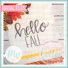 Load image into Gallery viewer, HELLO FALL (BLACK ONLY) WATERCOLOR ART PNG