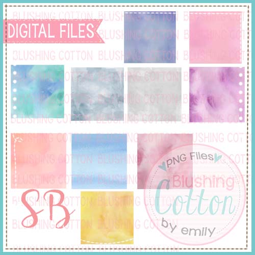 SQUARE WATERCOLOR BACKGROUND SET BCSB