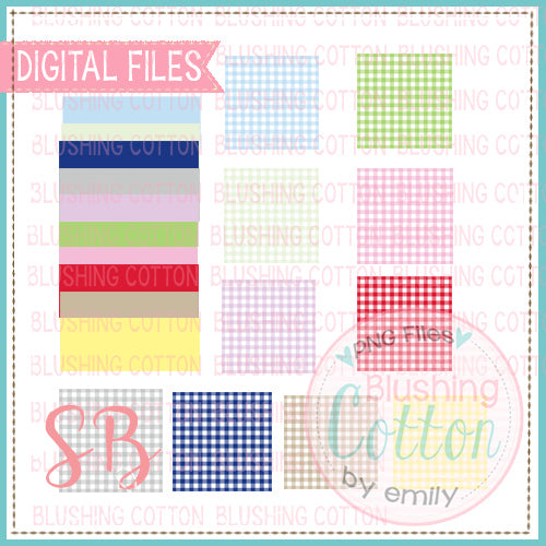 GINGHAM BACKGROUND WITH NAME PLATES MIX AND MATCH SQUARE BUNDLE SET 1 BCSB