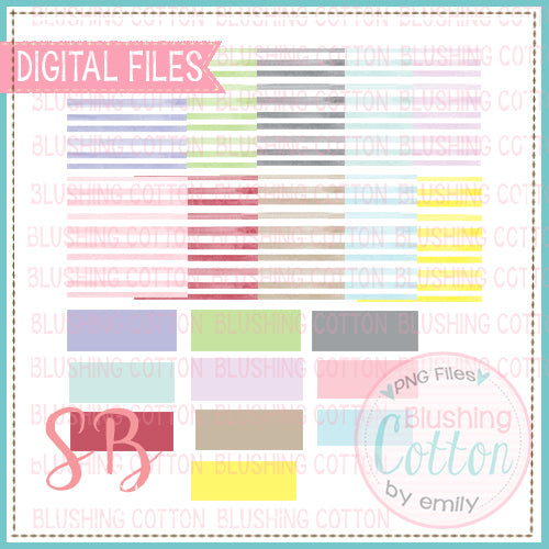 HORIZONTAL WATERCOLOR STRIPES BACKGROUND WITH NAME PLATES MIX AND MATCH CIRCLE BUNDLE SET 1 BCSB
