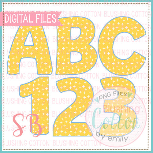 YELLOW BLUE CROSS ALPHA AND NUMBER BUNDLE   BCSB