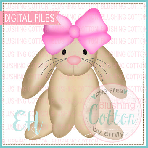 Tan Floppy Bunny Girl Watercolor PNG Design    BCEH
