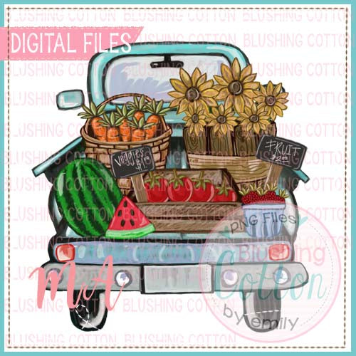 TRUCK BED WITH VEGGIES AND FRUIT DESIGN  BCMA