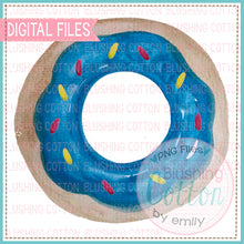 Load image into Gallery viewer, BLUE DONUT WITH SPRINKLES WATERCOLOR ART