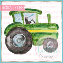 Load image into Gallery viewer, GREEN TRACTOR WATERCOLOR ART