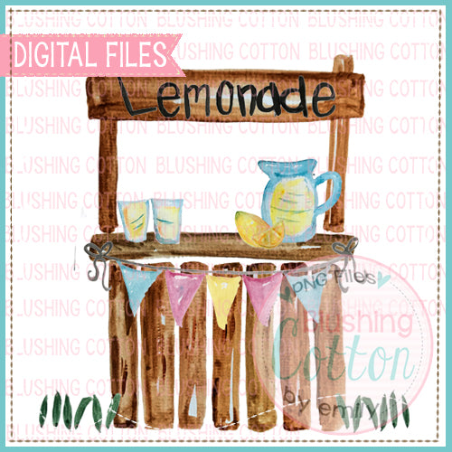 LEMONADE STAND WITH BANNER WATERCOLOR
