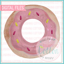 Load image into Gallery viewer, PINK DONUT WITH SPRINKLES WATERCOLOR ART