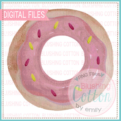 PINK DONUT WITH SPRINKLES WATERCOLOR ART