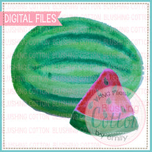 Load image into Gallery viewer, WATERMELON AND SLICE 1 WATERCOLOR ART