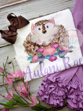 Load image into Gallery viewer, HEDGEHOG WITH FLOWERS WATERCOLOR ART