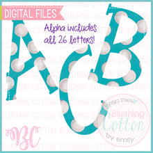 Load image into Gallery viewer, AQUA BLUE TURQUOISE POLKA DOT PARTY FONT BUNDLE     BCBC