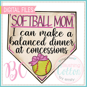 SOFTBALL MOM CONCESSIONS PINK   BCBC