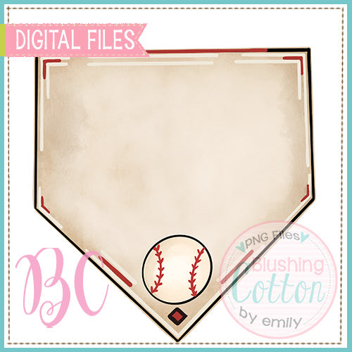 BASEBALL BLANK BASE  ADD MONO RED   BCBC