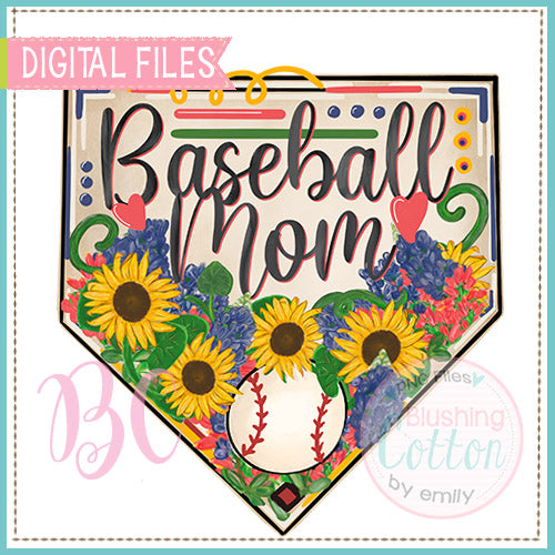 BASEBALL MOM WILDFLOWERS ON BASE   BCBC