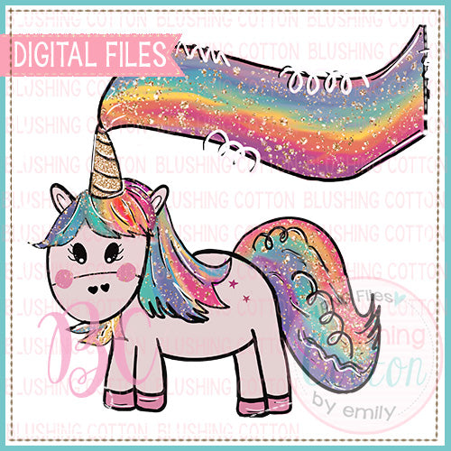 MAGICAL UNICORN WITH RAINBOW AND SPARKLE NAME PLATE   BCBC