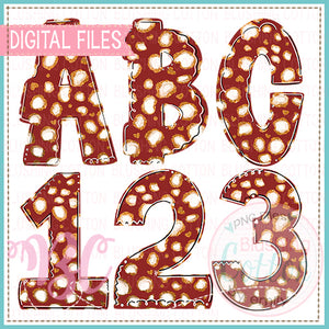 MAROON AND GOLD LEOPARD SPARKLE ALPHA NUMBERS PUNCTUATION  BCBC