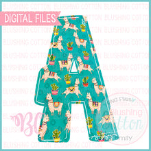 Load image into Gallery viewer, LLAMA AND CACTUS FIESTA TEAL ALPHA BUNDLE   BCBC