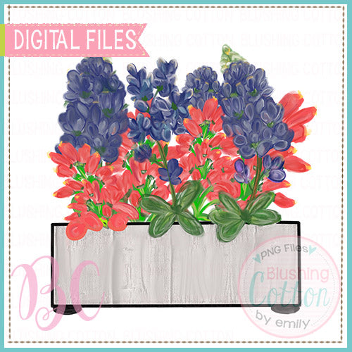 BLANK WILDFLOWER BOUQUET BLUEBONNETS INDIAN PAINTBRUSH  BCBC