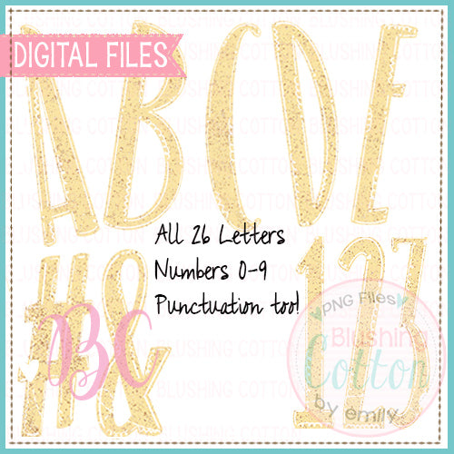 GOLDEN SUN GLITTER SPARKLE ALPHA AND NUMBERS BUNDLE  BCBC