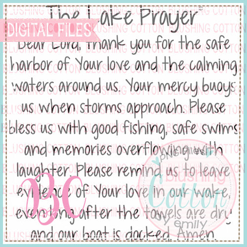Lake Life Prayer In Black Design   BCBC
