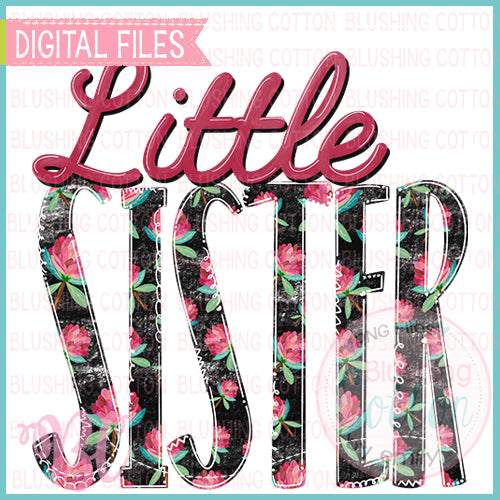 LITTLE SISTER BLOOMS ON CHARCOAL BACKGROUND DESIGN BCBC