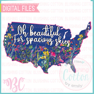 OH BEAUTIFUL FOR SPACIOUS SKIES USA WILDFLOWERS DESIGN   BCBC