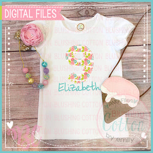 PINK STRIPE MUTED BRIGHTS FLORAL ALPHA AND NUMBER SET  BCBC