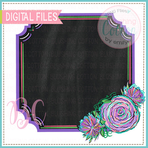 TROPICAL FLOWERS CHALKBOARD FRAME  BCBC