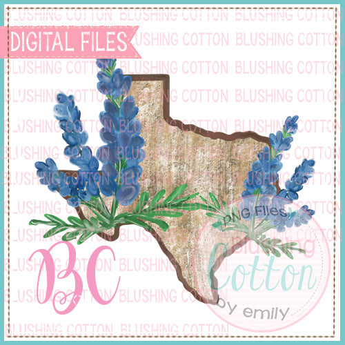 Texas With Bluebonnets Design    BCBC