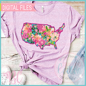 WATERCOLOR FLORAL UNITED STATES OF AMERICA DESIGN  BCBC