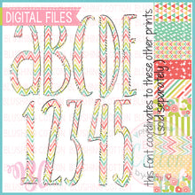 Load image into Gallery viewer, WATERCOLOR CHEVRON MUTED BRIGHTS SLIM ALPHA AND NUMBER BUNDLE   BCBC