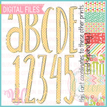 Load image into Gallery viewer, YELLOW POLKA DOT MUTED BRIGHTS SLIM ALPHA AND NUMBER BUNDLE  BCBC