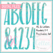 Load image into Gallery viewer, AQUA GLITTER SPARKLE ALPHA AND NUMBER BUNDLE  BCBC