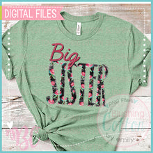 Load image into Gallery viewer, BIG SISTER BLOOMS ON CHARCOAL BACKGROUND DESIGN   BCBC
