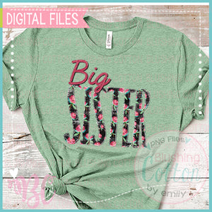 BIG SISTER BLOOMS ON CHARCOAL BACKGROUND DESIGN   BCBC