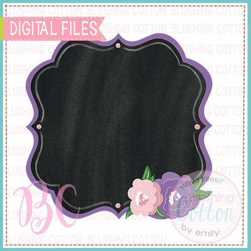 BLANK CHALKBOARD FLOWER FRAME  BCBC