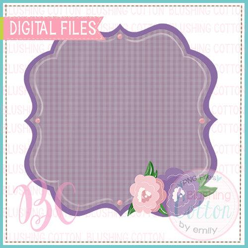 BLANK GINGHAM FLOWER FRAME PURPLE  BCBC