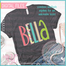 Load image into Gallery viewer, COLORFUL STRIPES BRIGHT AQUA CORAL PINK ALPHA BUNDLE  BCBC