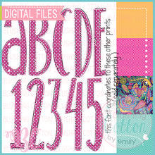 Load image into Gallery viewer, HOT PINK FUSHCIA POLKA SLIM ALPHA AND NUMBER BUNDLE  BCBC