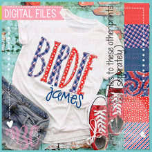 Load image into Gallery viewer, PATRIOTIC RED AND BLUE FREEDOM PLAID ALPHA BUNDLE   BCBC