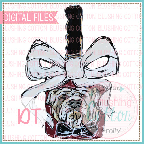 Bulldog Cowbell With Bow Design   BCDT