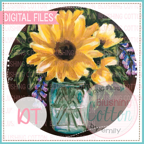 Sunflowers With Mason Jar Design   BCDT