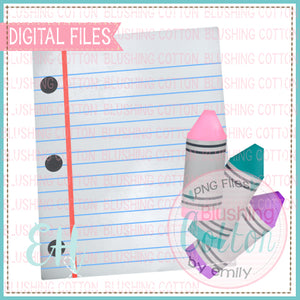 BACK TO SCHOOL SET OF 6 WATERCOLOR DESIGNS BCEH