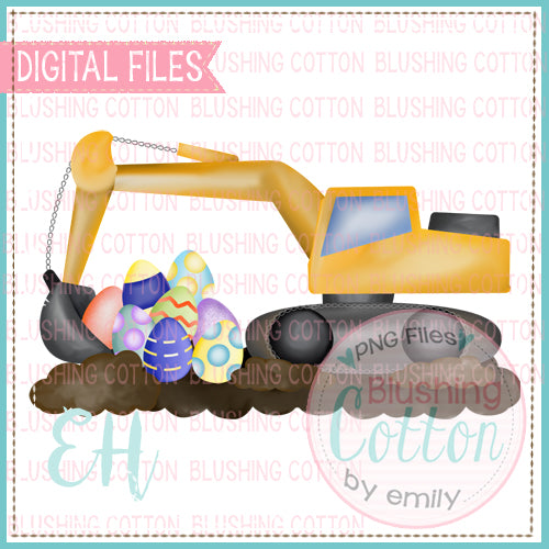 Backhoe With Easter Eggs Design   BCEH