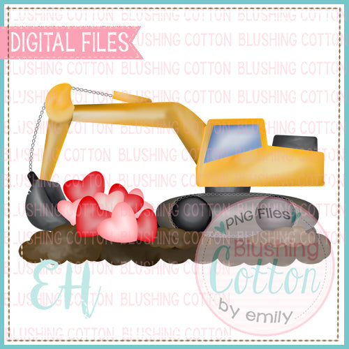 Backhoe With Hearts Design   BCEH