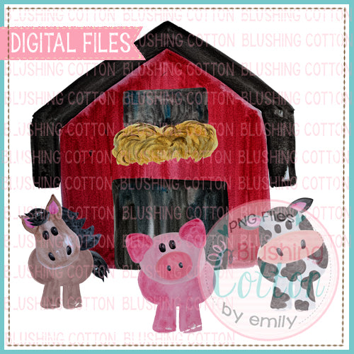 BARN HORSE PIG COW SCENE - BCEH